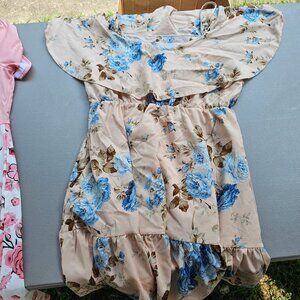 Tan floral dress